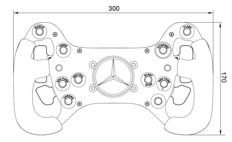 Mercedes GT3 kormány méretek
